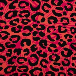 Tissu Sweat French Terry léopard fond Saumon