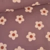 Tissu Sweat French terry motif fleurs fond parme - OEKO TEX
