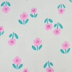 Tissu Sweat French Terry Motif fleurs fond blanc cassé - Poppy