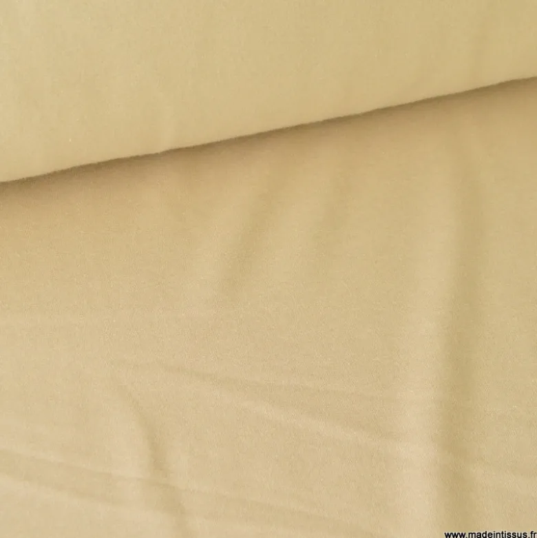 Tissu sweat molleton américain Sable - Largeur 190 cm
