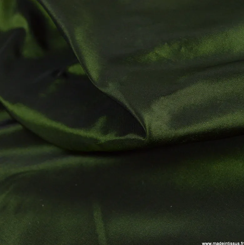 Tissu Taffetas changeant acétate noir anis