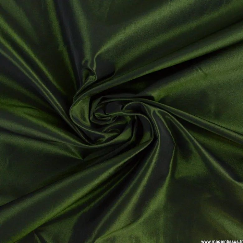 Tissu Taffetas changeant acétate noir anis