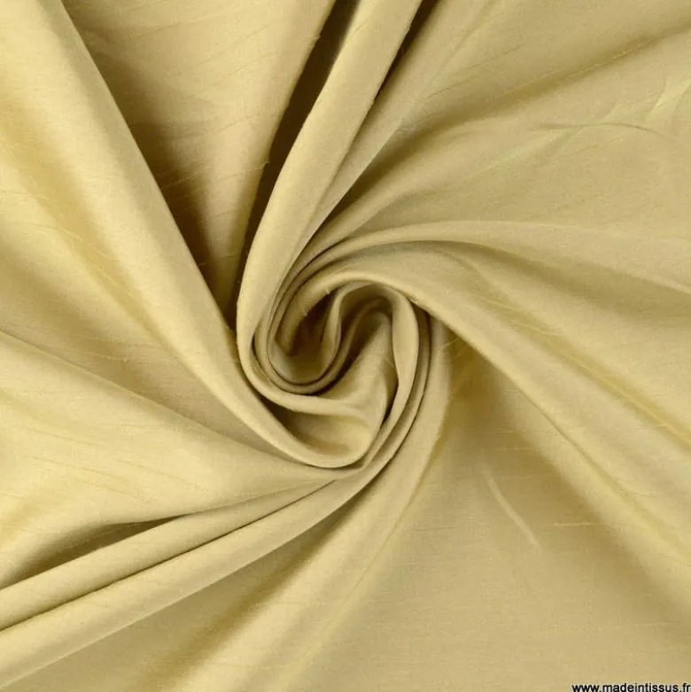 Tissu Taffetas polyester bicolor flammé beige marron