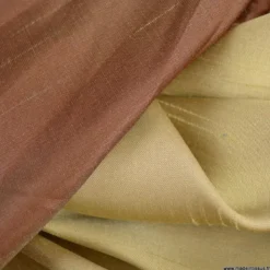 Tissu Taffetas polyester bicolor flammé beige marron