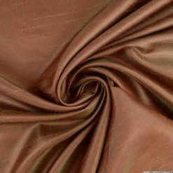 Tissu Taffetas polyester bicolor flammé beige marron