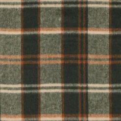 Tissu Tartan Écossais Loch Ness – Carreaux Vert, Orange et Écru
