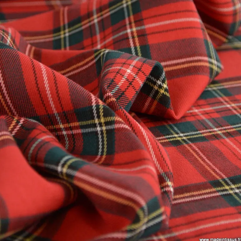 Tissu Tartan écossais rouge