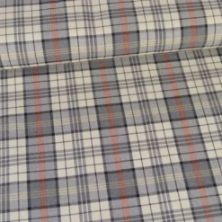 Tissu Tartan Gris et écru