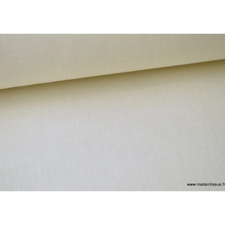 Tissu toile aspect lin écru Téflon