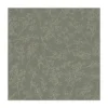 Tissu toile aspect lin motifs branches fond vert