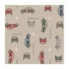 Tissu toile aspect lin motifs voiture de collection Coccinelle Volkswagen - OEKO TEX