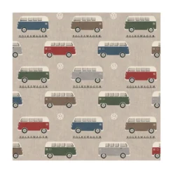 Tissu toile aspect lin motifs Vans et combis Volkswagen - OEKO TEX