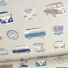 Tissu toile aspect lin motifs Vans et combis Volkswagen - OEKO TEX