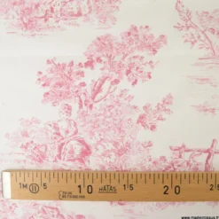 Tissu Toile de Jouy Manon Rouge