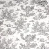 Tissu Toile de Jouy mini pastorale Gris et blanc - Grande Largeur