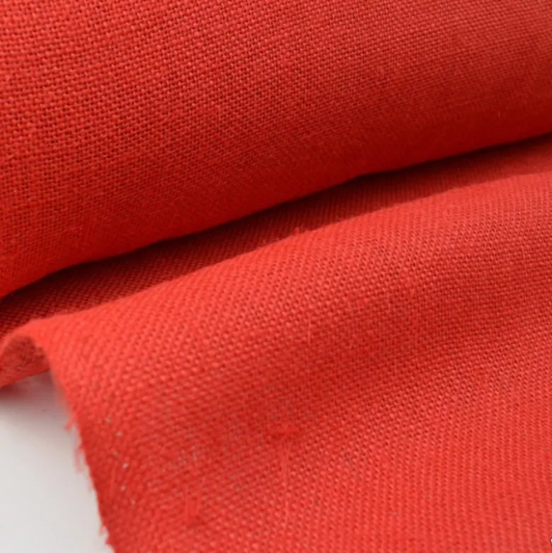 Tissu Toile de Jute Rouge