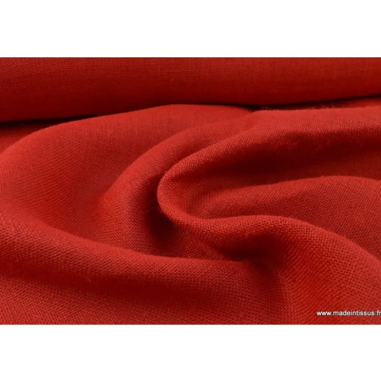 Tissu Toile de Jute Rouge
