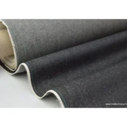 Tissu toile denim lourde jean noir