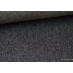 Tissu toile denim lourde jean noir