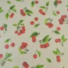 Tissu toile enduite aspect lin motif cerises