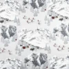 Tissu toile Meribel motif station de ski en montagne gris