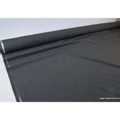Tissu Toile polyester viscose pantalon gris chiné