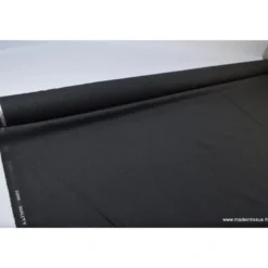 Tissu Toile polyester viscose pantalon anthracite chiné