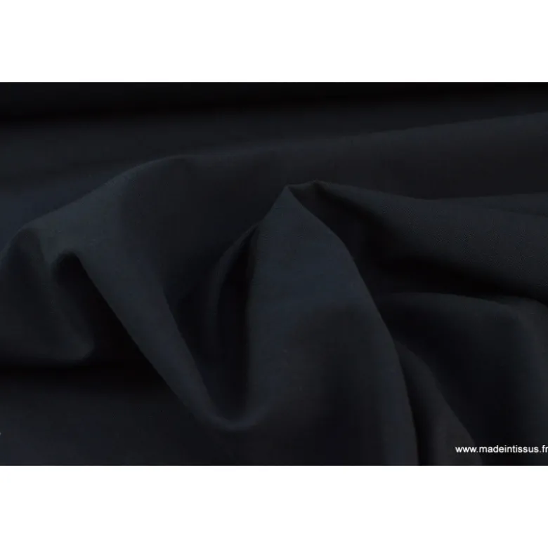 Tissu Toile polyester viscose pantalon marine foncé