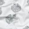 Tissu toile Ruan motif coeurs, chalets et bouquetins - Gris