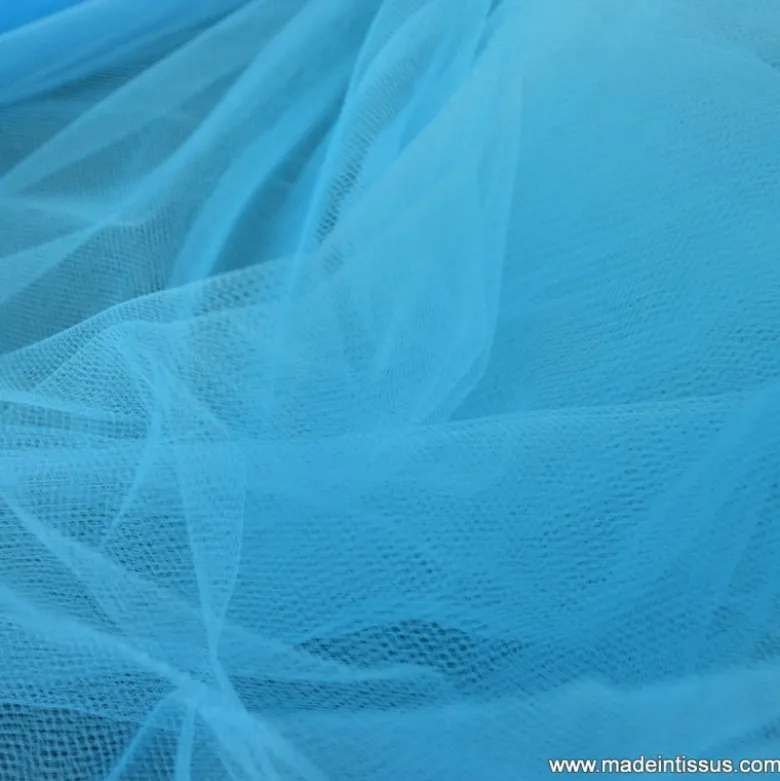 Tissu Tulle souple robe de mariée turquoise en 3.00m de large .
