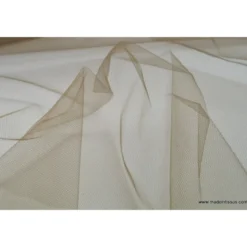 Tissu Tulle souple robe de mariée chocolat en 3.00m de large .