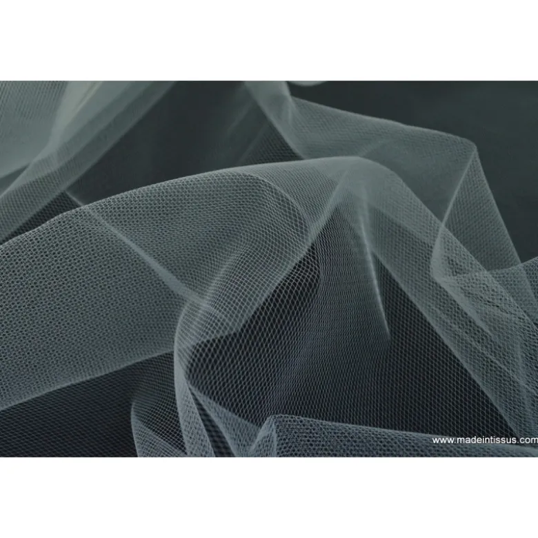 Tissu Tulle souple robe de mariée gris perle en 3.00m de large .