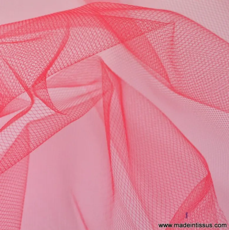 Tissu Tulle souple robe de mariée rouge en 3.00m de large .