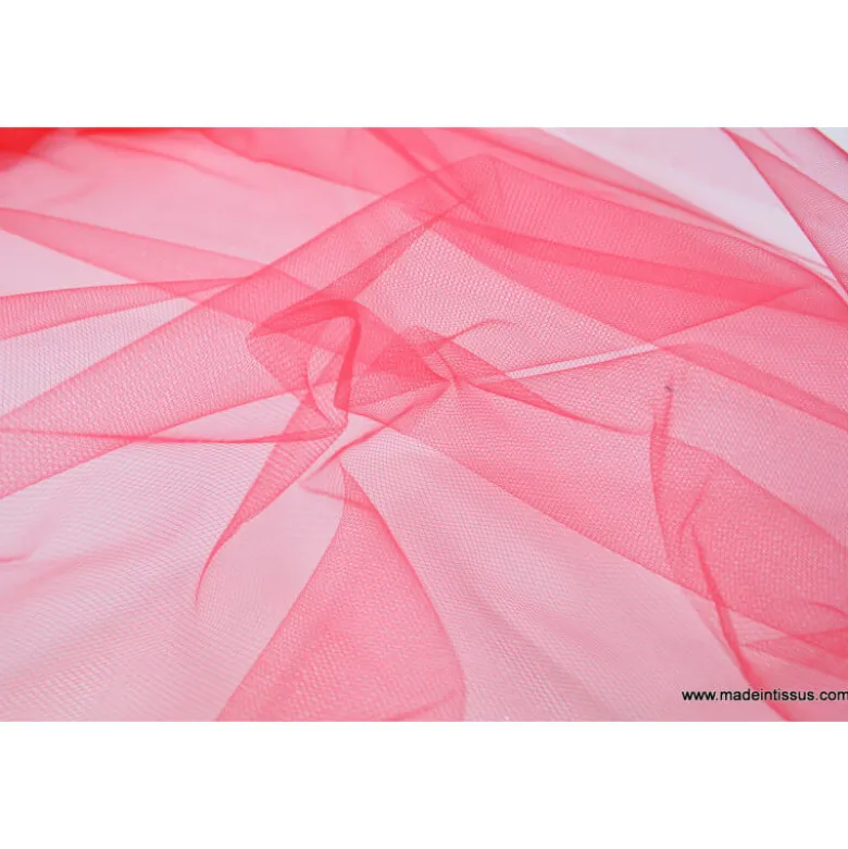 Tissu Tulle souple robe de mariée rouge en 3.00m de large .
