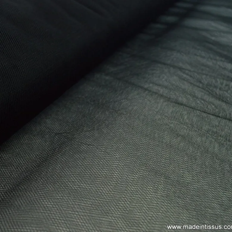 Tissu Tulle souple robe de mariée noir en 3.00m de large .
