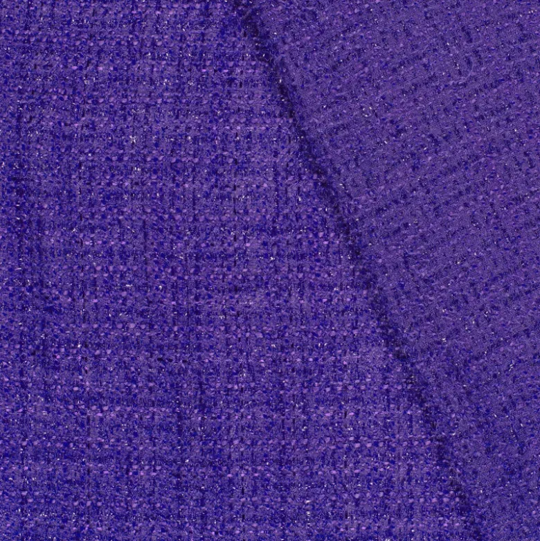 Tissu tweed effet lurex violet - Imani