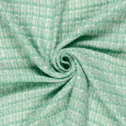 Tissu Tweed Lurex esprit Chanel Vert menthe