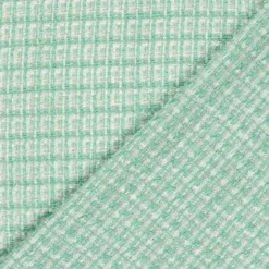 Tissu Tweed Lurex esprit Chanel Vert menthe