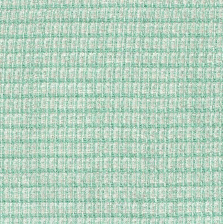 Tissu Tweed Lurex esprit Chanel Vert menthe
