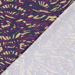 Tissu twill modal (viscose) motif animalier Aubergine
