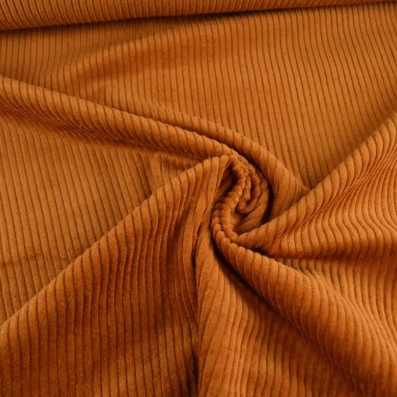 Tissu Velours cotelé grosses côtes Ecureuil - OEKO TEX