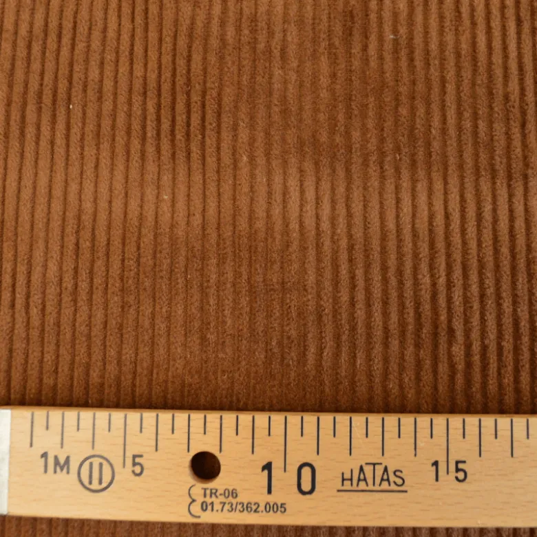 Tissu Velours cotelé grosses côtes Caramel - OEKO TEX