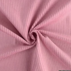 Tissu Velours cotelé grosses côtes Vieux Rose - OEKO TEX
