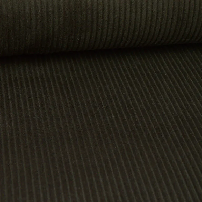 Tissu Velours cotelé grosses côtes Marron foncé - OEKO TEX
