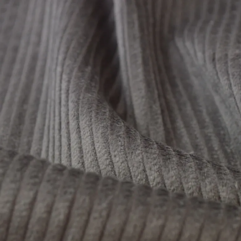 Tissu Velours cotelé grosses côtes Taupe - OEKO TEX