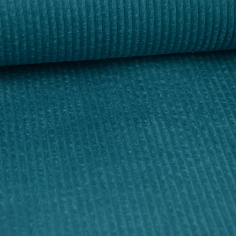Tissu Velours cotelé grosses côtes Pétrole foncé - OEKO TEX