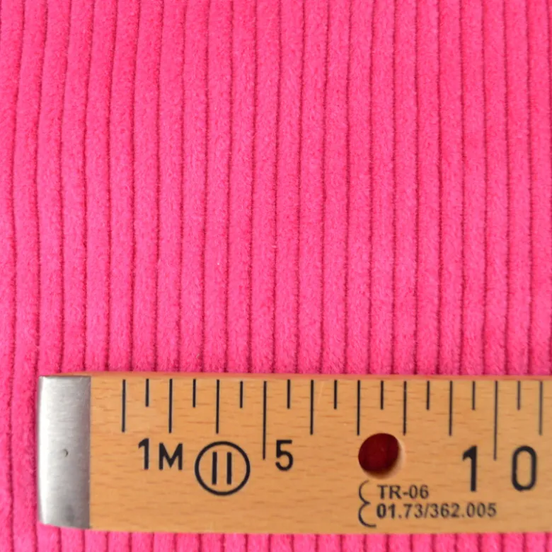 Tissu Velours cotelé grosses côtes Fuchsia - OEKO TEX