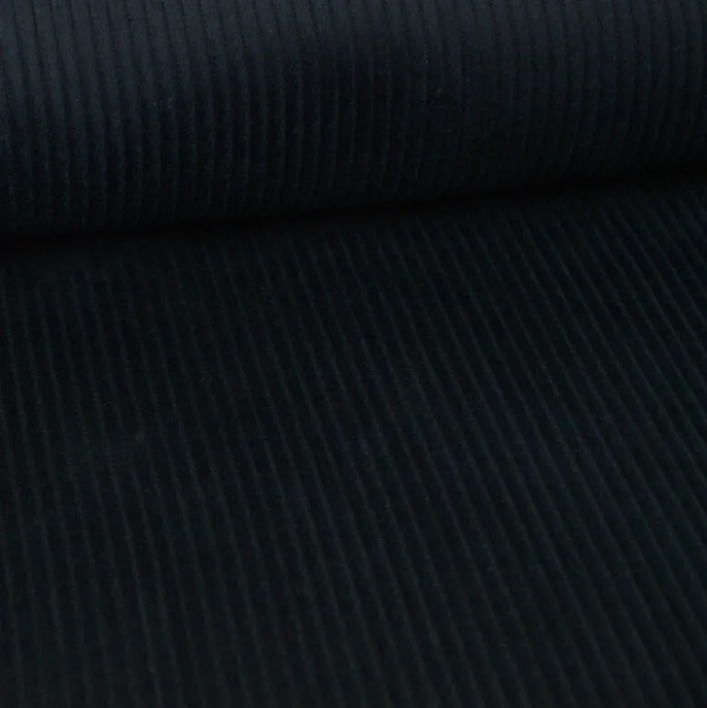 Tissu Velours cotelé grosses côtes Noir - OEKO TEX