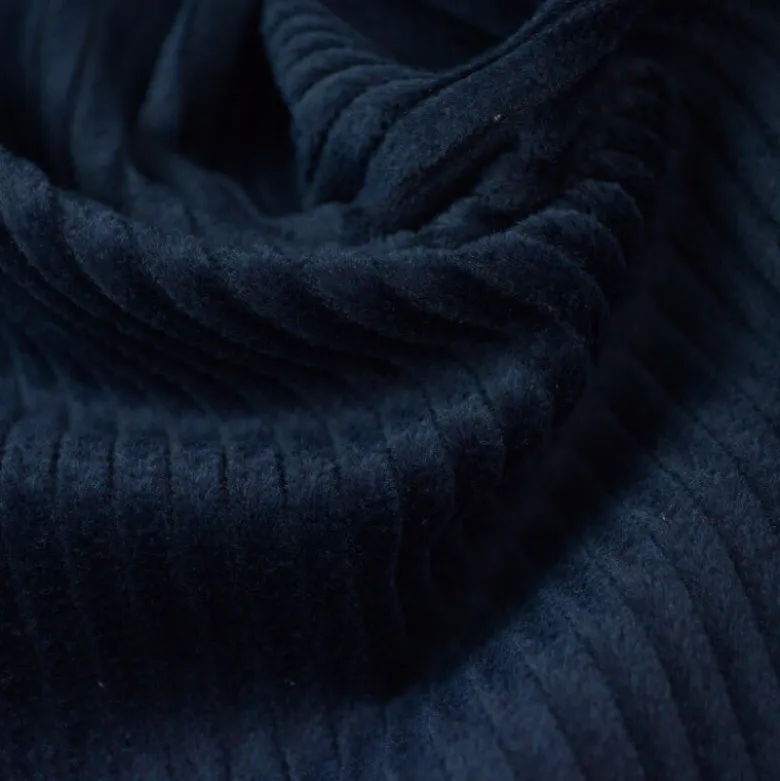 Tissu Velours cotelé grosses côtes Marine foncé - OEKO TEX