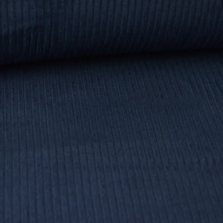 Tissu Velours cotelé grosses côtes Marine foncé - OEKO TEX